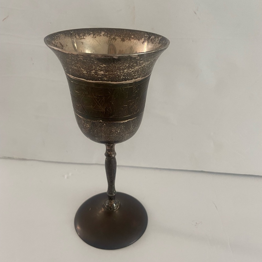 Vintage judaica wine chalice kiddush shabbat